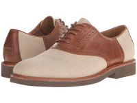 Stylish POLO Ralph Lauren Saddle Shoe Oxfords for Men - Torrington - Natural/Polo Tan Flax Linen/Burnished Leather On Sale